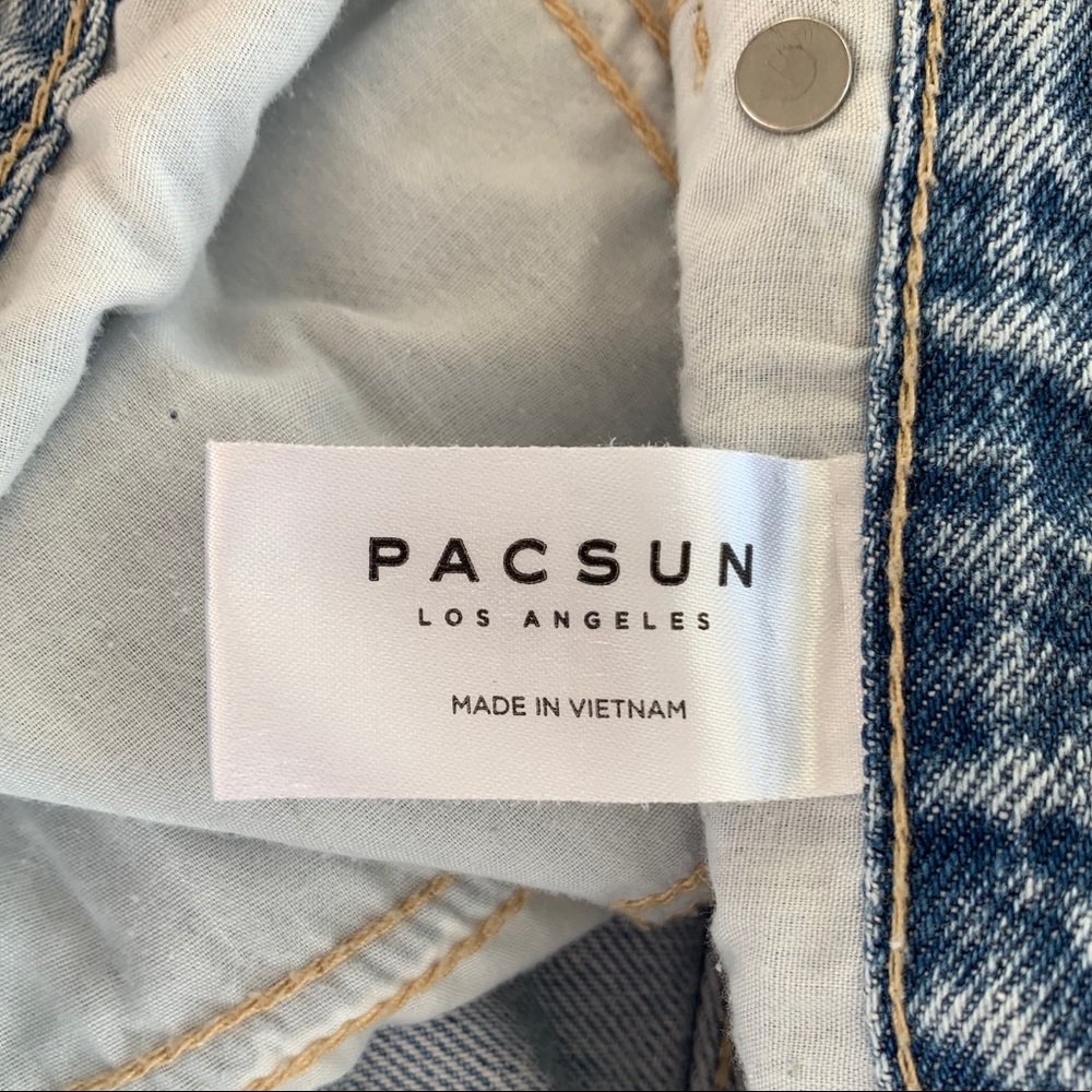 PACSUN High Rise Straight Ripped Button Fly Jeans - Picture 5 of 11